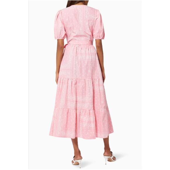 Never Fully Dressed Pink Bandana Wrap Maxi Dress - Picture 2 of 13